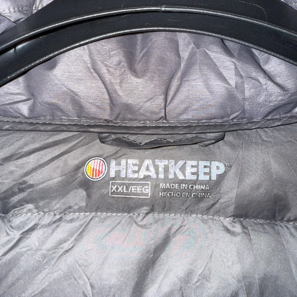 HEATKEEP Women’s Metallic Gray Hooded Puffer Jacket - XXL - Picture 2 of 7